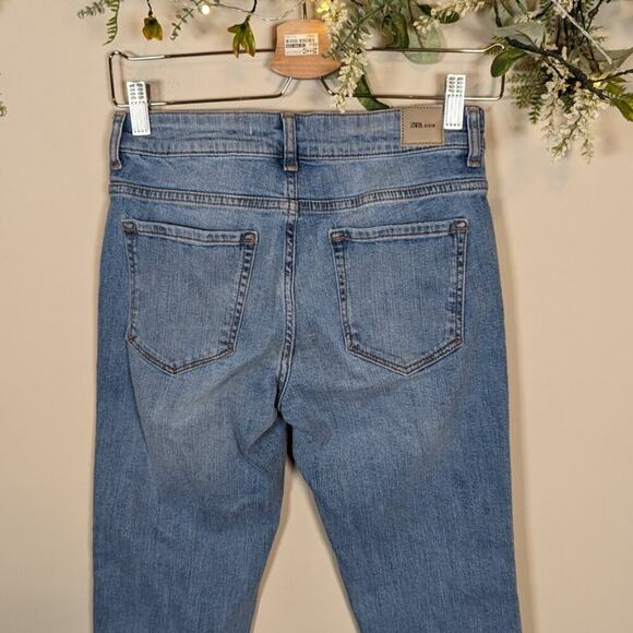 Zara Denim Embroidered Crystal Jeans Size 26 - Picture 8 of 10